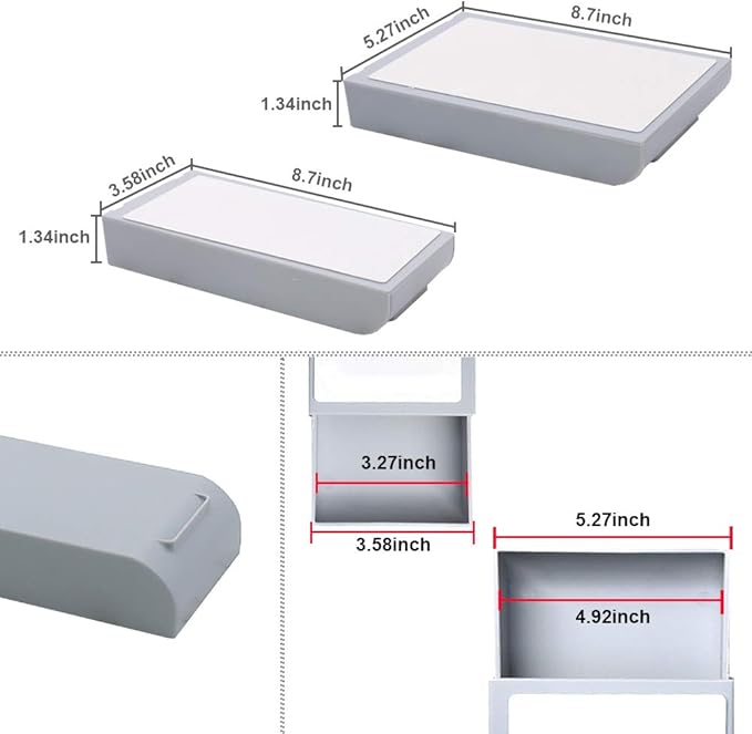 Desk Drawer Attachment, 2 Pack Pencil Organizer, Hidden Desk Organizer, Under Desk Organizer Adhesive, Pen Holder, Desk Accessories & Workspace Organizers, Pen Drawers, Drawer Tray Storage Desktop-NeatNest