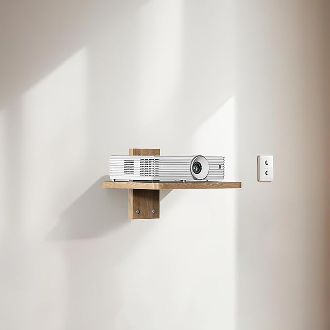 WALI Floating TV Shelves for Wall, Projector Shelf Holds Up to 22lbs, Wooden Wall Mounted Shelves for DVD Players, Cable Boxes, Game Consoles, Living Room Decor Accessories (CS201N), 1 Shelf, Wood