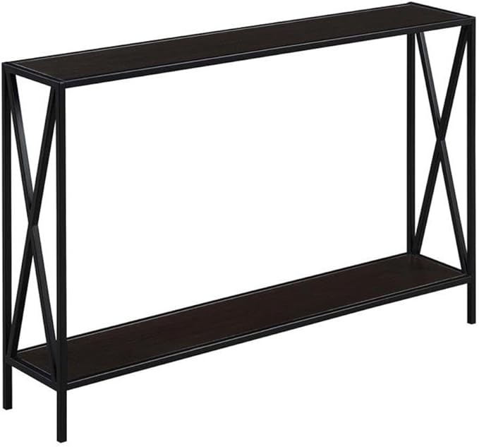 Convenience Concepts Tucson Console Table 47.25" - Modern Sofa Table with Storage Shelf, Entryway Hall Table for Living Room, Espresso/Black-NeatNest
