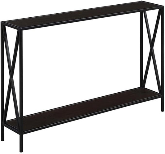 Convenience Concepts Tucson Console Table 47.25" - Modern Sofa Table with Storage Shelf, Entryway Hall Table for Living Room, Espresso/Black-NeatNest