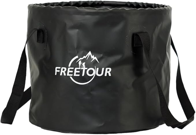 Baiao Collapsible Bucket 5 Gallon, Portable Collapsible Bucket with Handle, Folding Water Container for Fishing Camping Beach Hiking Home Travel Car Washing(Black 20L)-NeatNest
