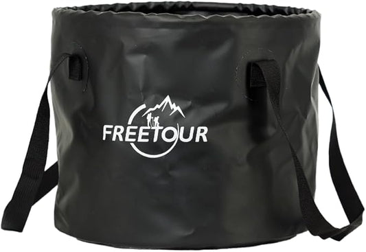 Baiao Collapsible Bucket 5 Gallon, Portable Collapsible Bucket with Handle, Folding Water Container for Fishing Camping Beach Hiking Home Travel Car Washing(Black 20L)-NeatNest