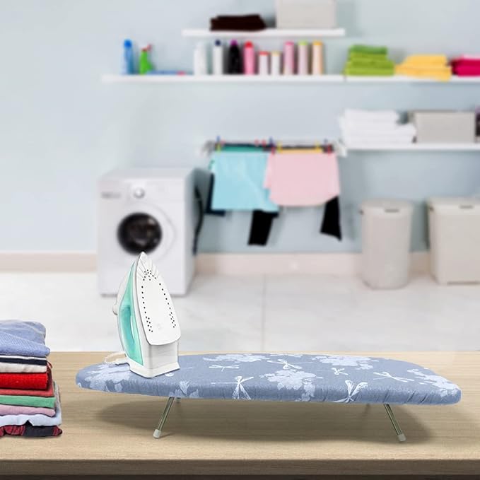 Duwee 12"x29"Table top Ironing Board with Thicken Felt Padding, Heat Resistant Cover,Stainless Steel Legs