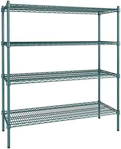 18" x 48" NSF Green Epoxy 4-Shelf Kit with 54" Posts, Heavy Duty Storage Shelving, Wire Shelving Kit, NSF Commercial Storage Rack Unit