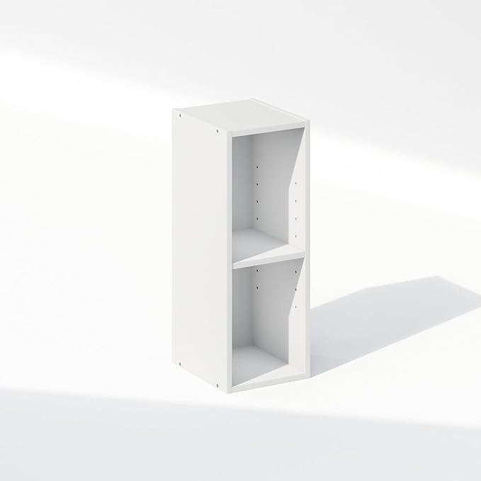 Furinno Reed 2-Tier Multipurpose Closet Storage Organizer Shelf, 8-Inch Width, White-NeatNest
