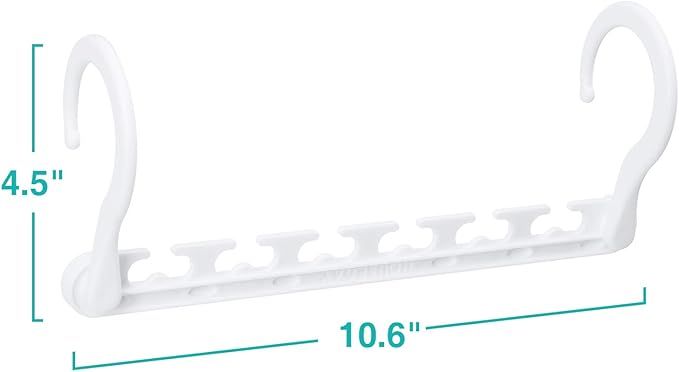 HOUSE DAY Sturdy Plastic Space Saving Hangers Cascading Hanger Organizer Pack of 12 Closet Space Saver Multifunctional Hangers for Heavy Clothes (White)-NeatNest