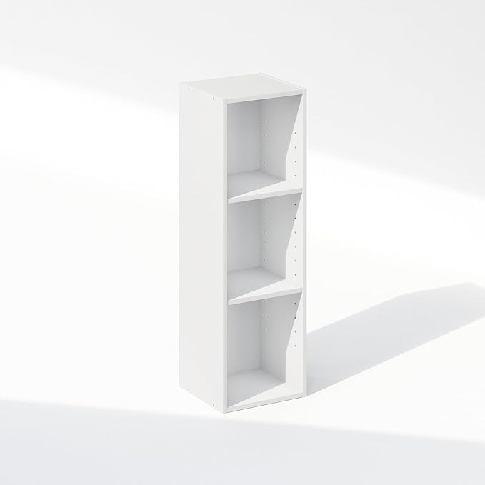 Furinno Reed 3-Tier Multipurpose Closet Storage Organizer Shelf, 10-Inch Width, White-NeatNest