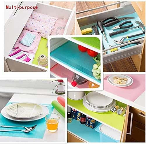 15PCS Shelf Mats Refrigerator Liners Washable Refrigerator Pads Fridge Mats Drawer Placemats Home Kitchen Gadgets Accessories Organization for Top Freezer(5green+5pink+5blue)-NeatNest