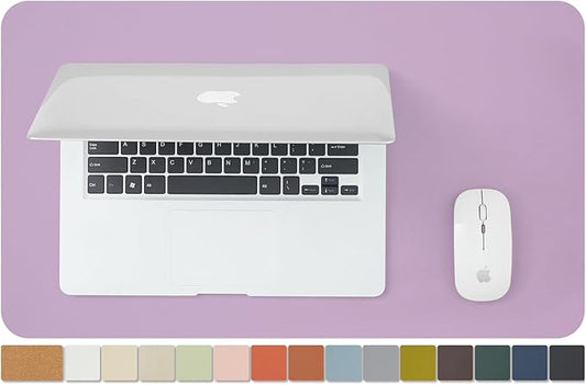Cork Desk Mat - Small Dual-Sided Desk Pad for Office and Home - Desk Organization and Accessories - Ideal for Large Mouse Pad and Small Desk Mats on Top of Desks(Purple,23.6"x 13.8")-NeatNest