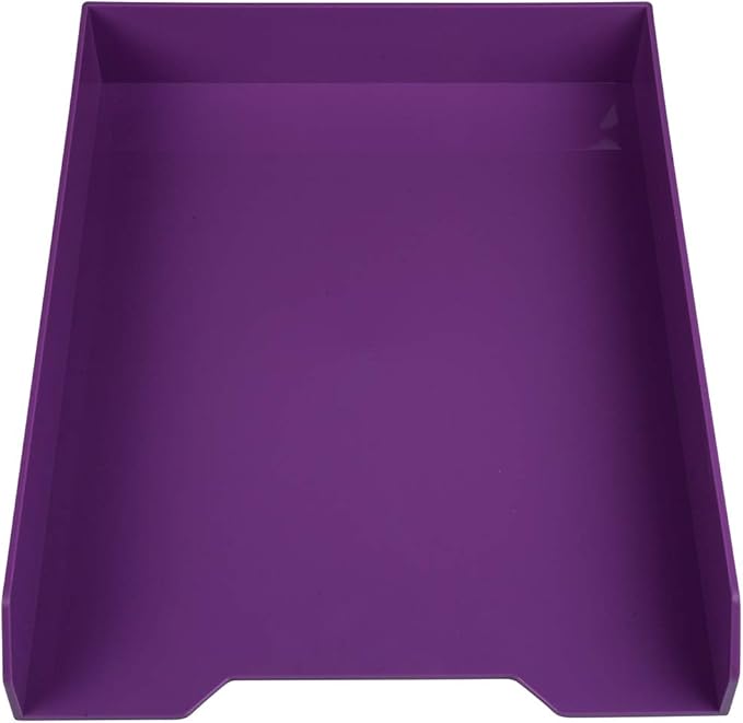 JAM PAPER Stackable Paper Trays - Purple - Desktop Document, Letter, & File Organizer Tray - 2/Pack-NeatNest