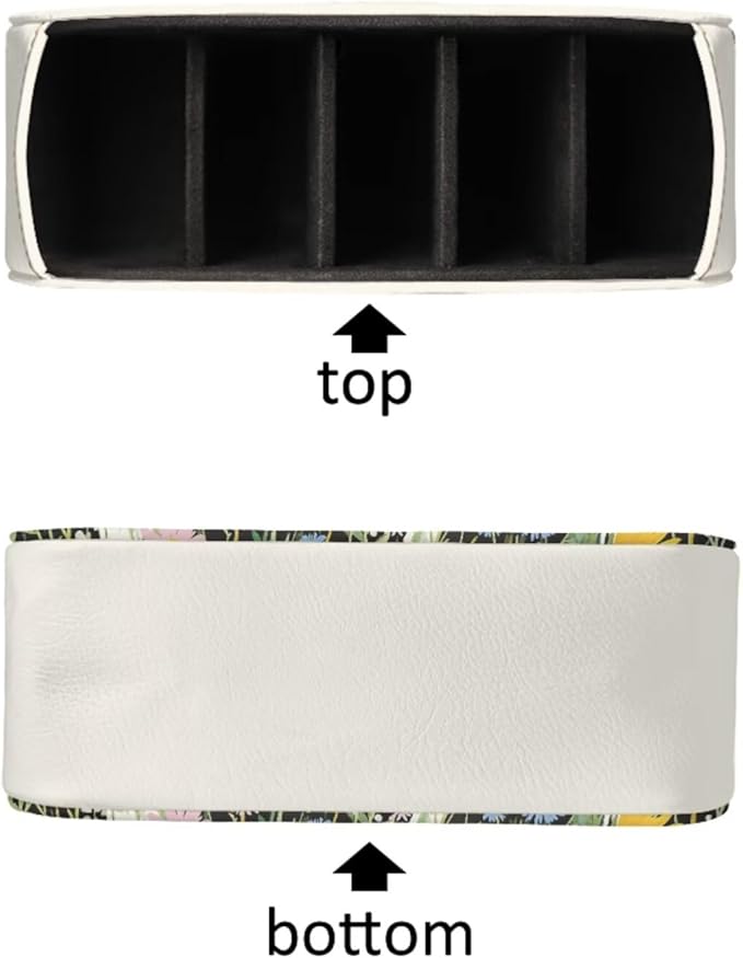 Cartoon Black Cat Floral Print Remote Control Holder with 5 Compartments, Office Desk Organizers - TV Stand Decor/Bedside Table Accessory Remote Caddy, Storage for Jewelry/Glasses-NeatNest