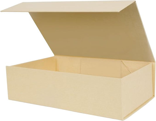 Aimyoo Striped Brown Collapsible Gift Box with Magnetic Closure Lids 10.5x7x3 in, Medium Bridesmaid Groomsman Proposal Boxes, Rectangle Present Box for Graduation Birthday Storage (1 Pack)-NeatNest
