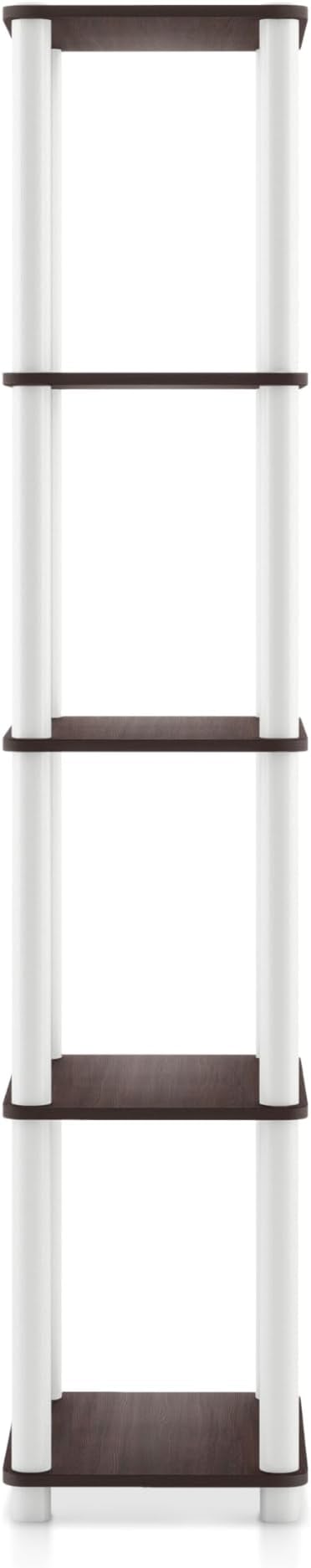 HOMES: Inside + Out Apexa Modern 5-Tier Narrow Shelving Units, Collectibles Display Shelves, Easy Assembly Standing Shelf, Home Storage Organizer for Living Room, Bedroom, Office, Espresso