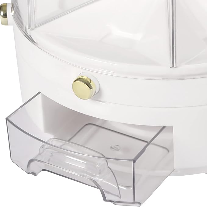 6-In-1Grain Dispenser, Rice & Grain Storage Container, Rotatable Sealed Grain Food Storage, One-Button Pressing Storage Bucket for Grains Snacks Candy Coffee Beans Dog Food Dispenser-NeatNest
