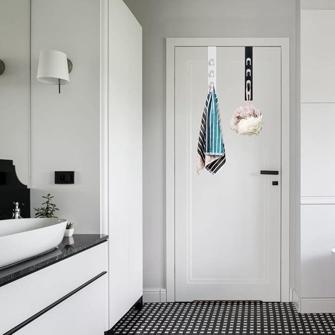 4 Layers Metal Hats Hanger, 1 PCS Strong Vertical White Coat Hook, Over Door Rack for Hanging Bags Jams Scarf Keys and More.