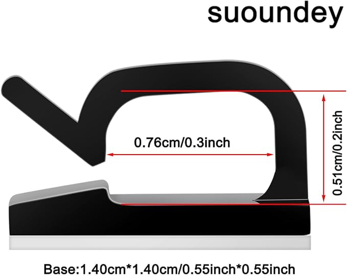 100 Pcs Cable Clips, Adhesive Cable Organizer Cord Holder Wire Clip Wire Management Self Adhesive Hooks Wire Holder for Office, Home (Black and White)-NeatNest