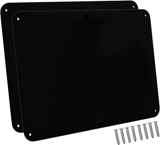 9 inches x 6.5 inches Stainless Steel Plate for Magnets, 3M Adhesive Back, Mounting Screws, Ideal for Magnetic Shelf, Spice Holders, Fridge Magnets. Plates for magnets to stick to! (Black, 2 Pack)