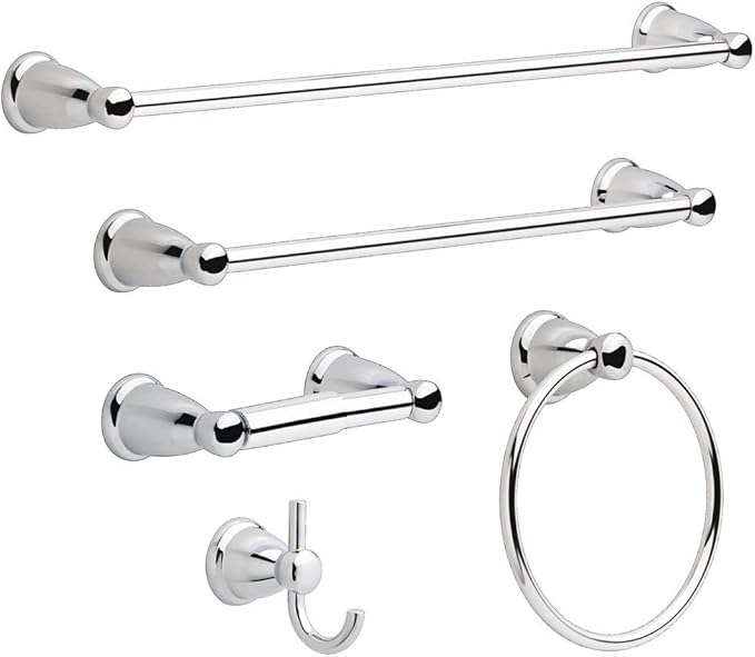 Franklin Brass Kinla (1-Pack) Towel Hooks Polished Chrome Bathroom Double J-Hooks Wall Mounted for Robes & Towels 2-Prong Hand Towel Hook Holder Kitchen, Bath, Bathroom Accessories KIN35-PC-1