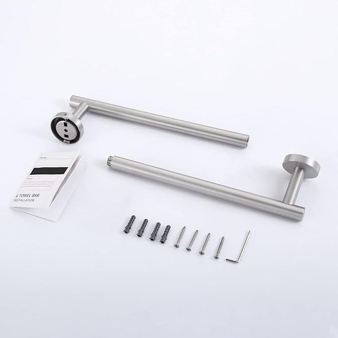 KES 19.2 Inch Bathroom Towel Bar, Towel Holder for Wall, Bathroom Towel Racks SUS304 Stainless Steel Brushed Finish, Total Length 21.6 Inch, A2000S55B-2