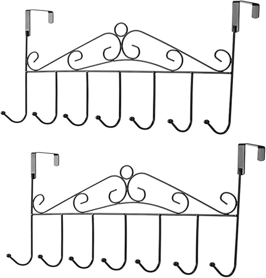 eywlwaar Over The Door Hooks Door Hanger Heavy Decorative Metal Rack for Home Use Hats Coats Key Bag Clothes Scarfs Door Hook