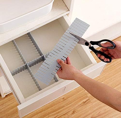 8pcs DIY Plastic Drawer Organizer Adjustable Drawer Dividers for Home Tidy Closet, Socks, Underwear, Office School Supplies, Kitchen Utensil Tools (Grey)-NeatNest