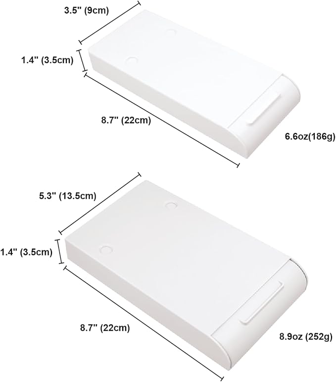 2 Packs Under Desk Drawers, Slide Out Drawer Attachment, Plastic Desk Accessories & Workspace Organizers, Self-Adhesive Hidden Desktop Pen Holder for Office School Home (White)-NeatNest