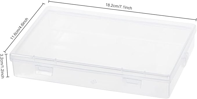 Clear Container with Lid, 4 Packs Rectangular Storage Containers Plastic Storage Box 7.1''×4.6''×1.2'' Small Clear Storage Box for Storage, Beads, Crafts Accessories-NeatNest