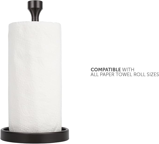 Ivilon Countertop Paper Towel Holder - Modern Bell End Minimalist Design - Color Oil Rubbed Bronze-NeatNest