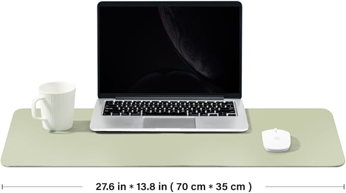 Cork Desk Mat - Dual-Sided Desk Pad for Office and Home - Desk Organization and Accessories - Ideal for Large Mouse Pad and Desk Mats on Top of Desks(Light Green,27.6"x 13.8")-NeatNest