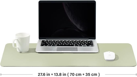 Cork Desk Mat - Dual-Sided Desk Pad for Office and Home - Desk Organization and Accessories - Ideal for Large Mouse Pad and Desk Mats on Top of Desks(Light Green,27.6"x 13.8")-NeatNest