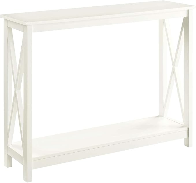 Convenience Concepts Oxford Console Table 39.5" - Sofa Table with Storage Shelf, Transitional Entryway Hall Table for Living Room and Bedroom, Display Foyer Table, Ivory-NeatNest