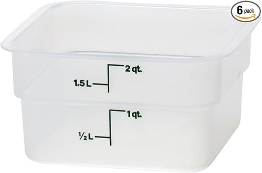 Cambro Food Storage Container - Classic Series Square - 2 QT (Quart) - Commercial Grade for Food Prep (Translucent)-NeatNest