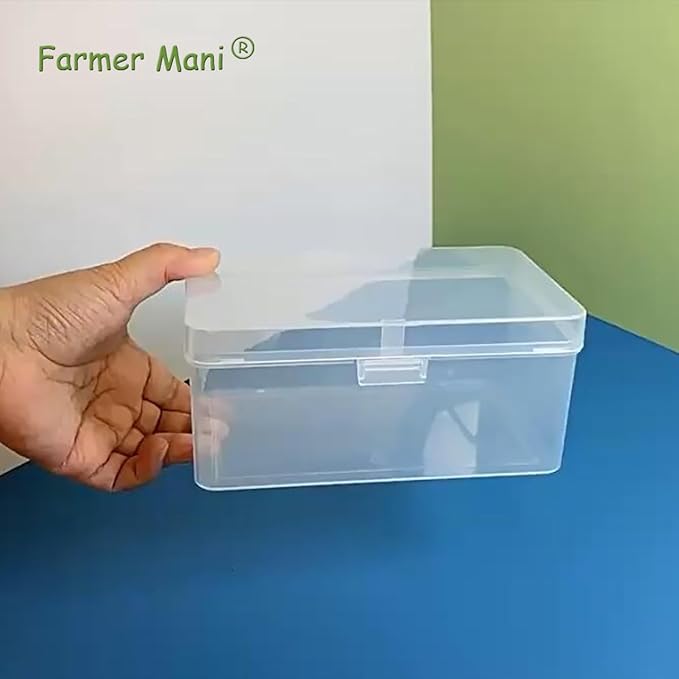 Clear Plastic Storage Case, 6.69 x 4.13 x 3.11 inch Rectangular Box Containers with Lid for Collecting Small Items, Beads, Game Pieces, Business Cards, Crafts Accessories-NeatNest