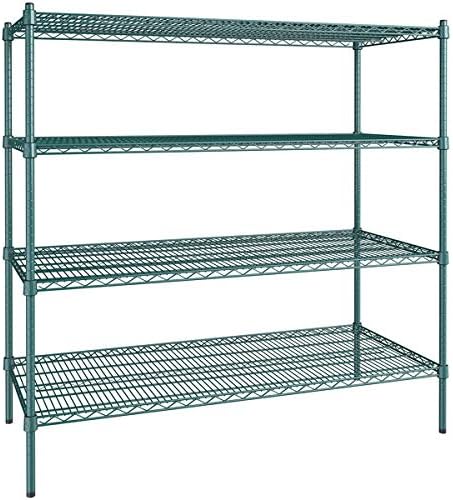 24" x 54" NSF Green Epoxy 4-Shelf Kit with 54" Posts, Heavy Duty Storage Shelving, Wire Shelving Kit, NSF Commercial Storage Rack Unit