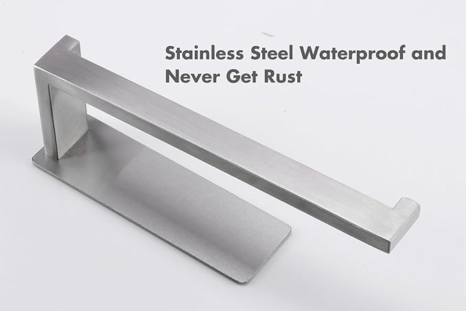 Hand Towel Holder, Strong Self Adhesive Hand Towel Ring, Thicken SUS304 Stainless Steel Hand Towel Bar/Rack, No Drilling Modern Hand Towel Hanger (Brushed Nickel, 2 Pack 9 in)