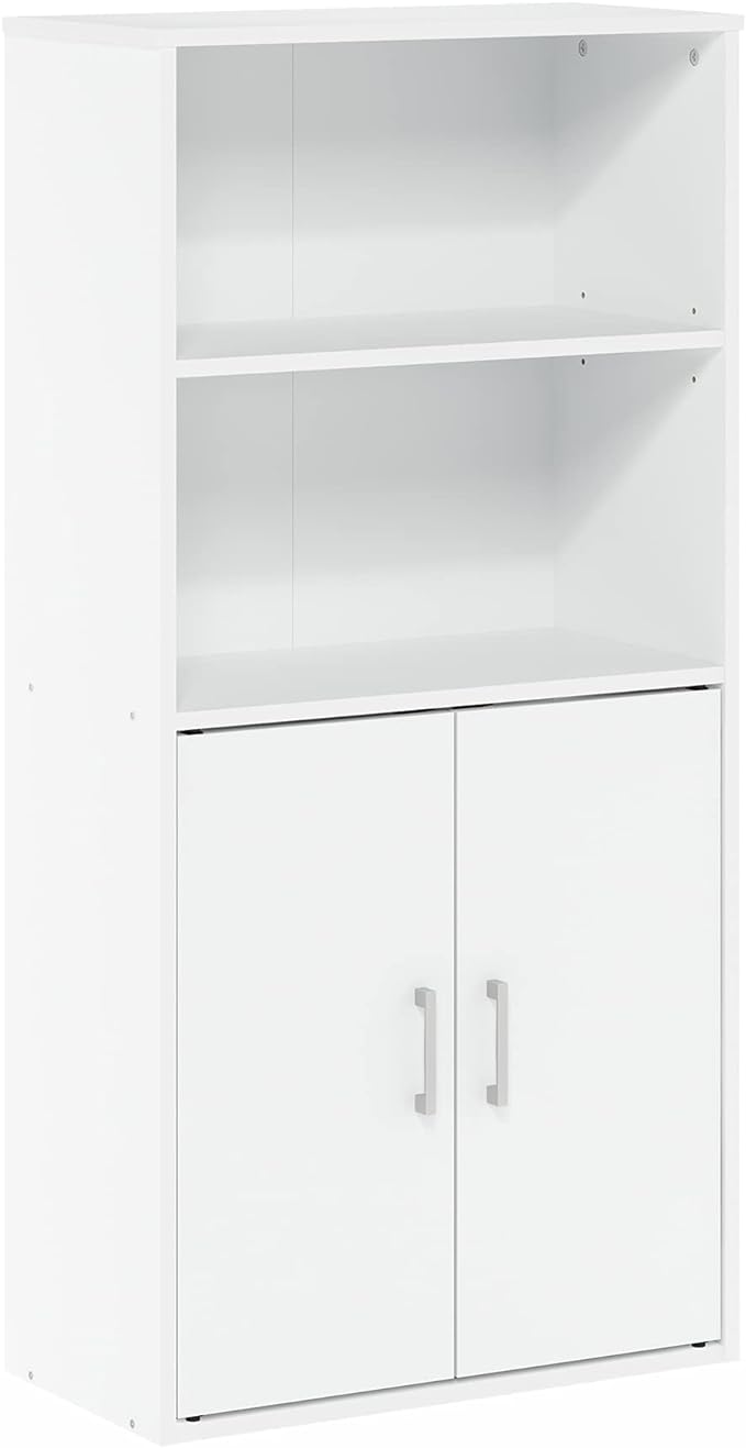 Furinno Pasir 4-Tier Storage Bookcase, Bookshelf, Multipurpose Shelf, White