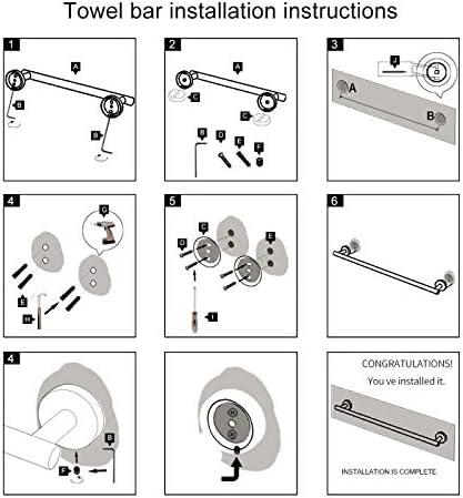 GERZWY Bathroom Towel Bar 33-Inch Stainless Steel Towel Bar Contemporary Style Wall Mount for Bath Kitchen, Brushed Finish AG1101C85-LS