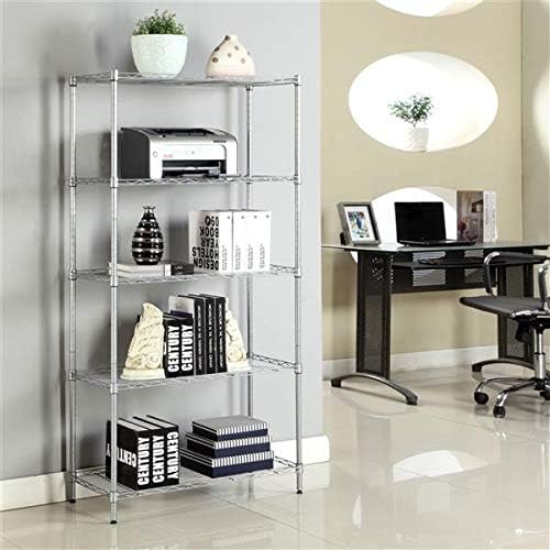 5 Tier Adjustable Storage Shelf Metal Storage Rack Wire Shelving Unit Storage Shelves Metal for Pantry Closet Kitchen Laundry (Silver-5)