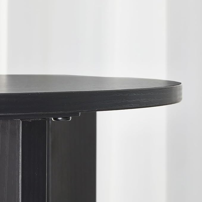 Round End Table with Storage Shelf,3 Tier Modern Side Table, Sofa Recliner Side Table,Accent Coffee Table,Nightstand for Living Room Bedroom for Small Spaces,19.7" D x 21.7" H
