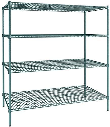 30" x 60" NSF Green Epoxy 4-Shelf Kit with 64" Posts, Heavy Duty Storage Shelving, Wire Shelving Kit, NSF Commercial Storage Rack Unit