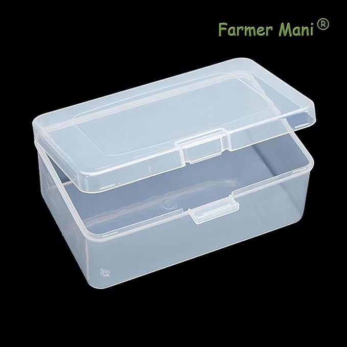 2 Pack Rectangle Plastic Clear Storage Containers Box (6.5 x 4.09 x 2.68 inch), Small Clear Case for Pills, Jewellery, Herbs, Tiny Bead, Craft Items-NeatNest