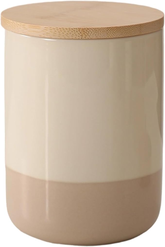 Ceramic Canister with Airtight Seal Lid, Kitchen Canisters for Countertop, Middle Food Storage Jar for Flour, Coffee Bean, Sugar, Tea, Spices and More, Home Decor (800ml/27.05oz)-NeatNest