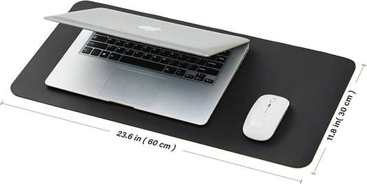 Compact Cork Desk Mat - Small Dual-Sided Desk Pad for Office and Home - Desk Organization and Accessories - Ideal for Large Mouse Pad and Small Desk Mats on Top of Desks(Black,23.6"x 11.8")-NeatNest