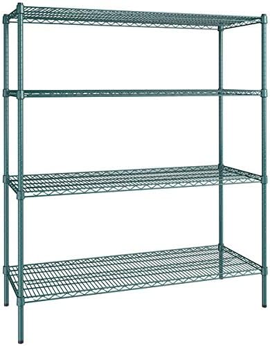 21" x 54" NSF Green Epoxy 4-Shelf Kit with 64" Posts, Heavy Duty Storage Shelving, Wire Shelving Kit, NSF Commercial Storage Rack Unit