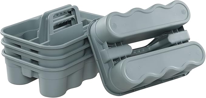 Begale 4-Pack Commercial Products Deluxe Carry Caddy for Cleaning Products, 2 Compartment Plastic Cleaning Basket-NeatNest