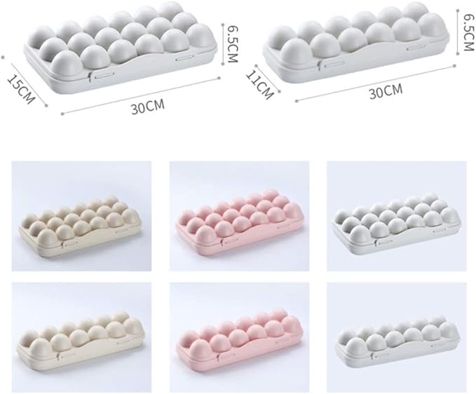 2 Pack Plastic Egg Holder for Refrigerator, Covered Egg Holders, Stackable Egg Container, Countertop Egg Storage Organizer with Lid, 18X2 Eggs
