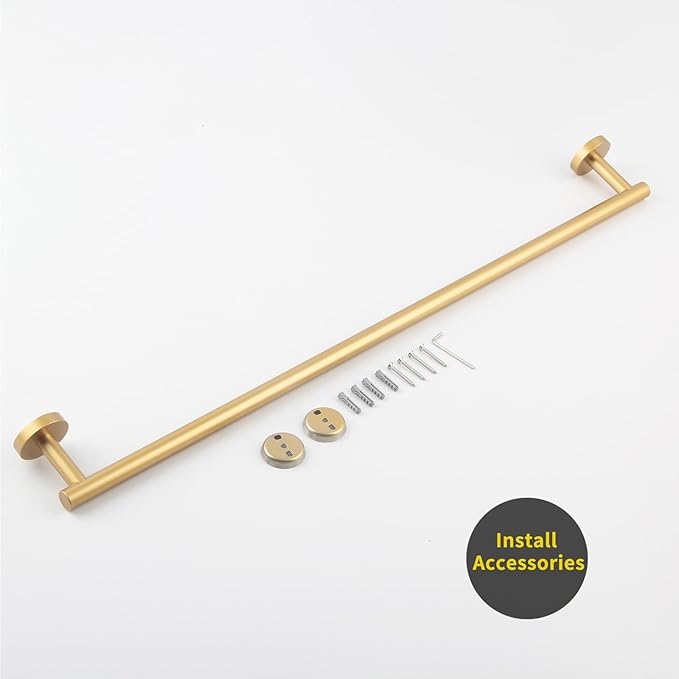 GERZWY Gold Towel Bar 30-Inch Stainless Steel Bathroom Towel Rail Wall Mounted Hand Towel Holder AG1101C75-BE