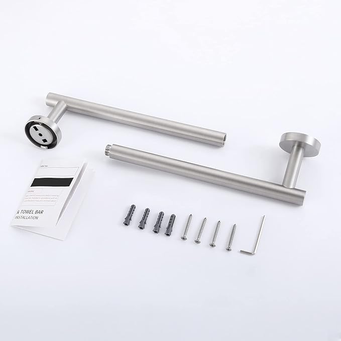 KES 17.3-Inch Towel Bar for Bathroom, Hand Towel Holder, Bathroom Towel Rack Wall Mount SUS304 Stainless Steel Brushed Finish, Total Length 19.7 Inch, A2000S50B-2
