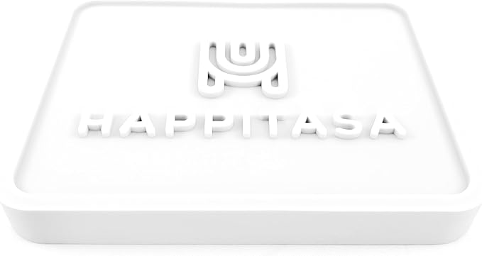 Happitasa Silicone Soap Dish Tray and Sponge Holder with Drain Chute, Pack of 2 | Bathroom and Kitchen Sink Organizer Caddy (White, 5.2"x4", 7.2 Ounces)-NeatNest