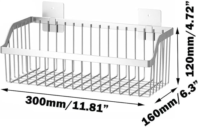 SUS304 Stainless Steel Wire Basket, Hanging Wall Organizer Cabinet Storage Basket, Wall Mounted Shelves for Home Kitchen Bathroom, 2-Pack-NeatNest